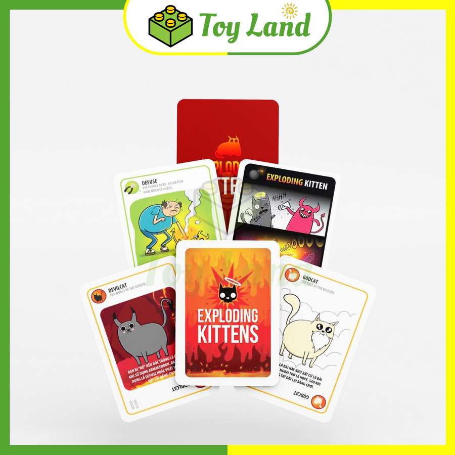 [Hộp Trắng Đỏ] Bài Mèo Nổ Good Vs Evil Exploding Kittens Boardgame 65 Lá Chất Giấy Dày Chống Nước Đồ Chơi Trẻ Em Trí Tuệ