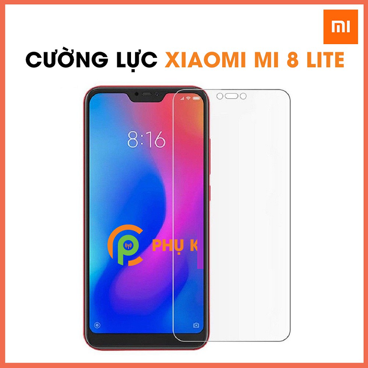 Miếng Dán Cường Lực Siêu Mỏng Chống Trầy Cho Xiaomi Mi 8 Lite tặng keo hở mép