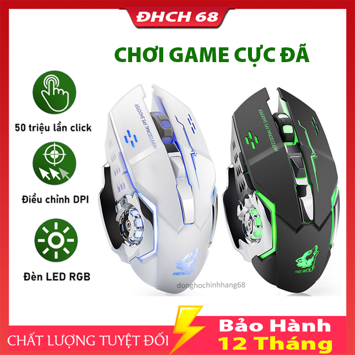 Chuột Không Dây Gaming T28 Chuột Máy Tính Dành Cho Game Chuột Không Dây Dành Cho Game Thủ Thủ Chống Ồn Có Đèn LED Chơi Game Cực Đã Bảo Hành 12 Tháng