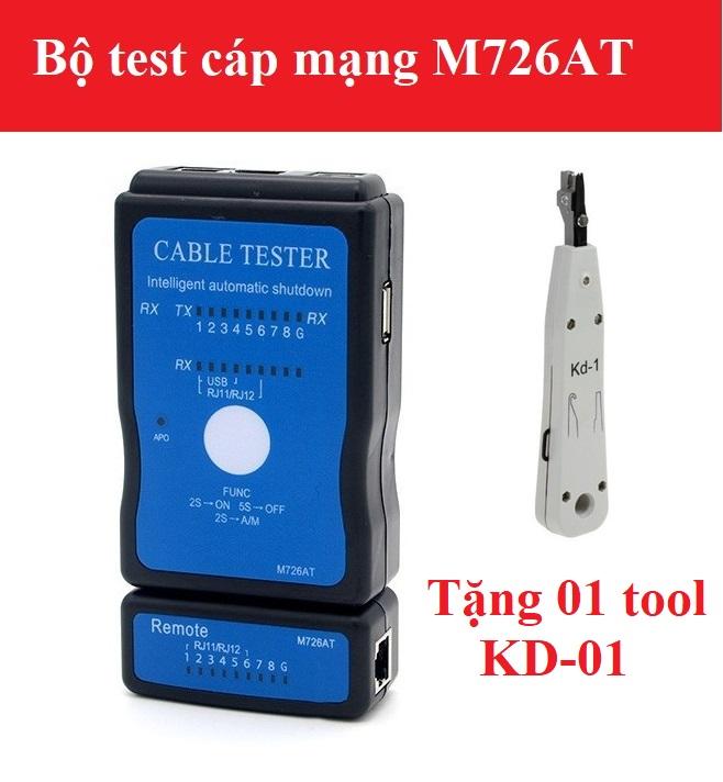 Bộ test cáp mạng RJ45/RJ11/USB đa năng M726AT Tặng kèm Tool nhấn mạng KD-01