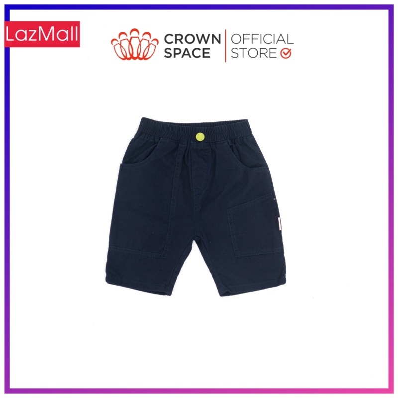 Nơi bán Quần Sooc Bo Chun Giả Cúc Bé Trai Màu Xanh Navy Crown Kids CKBS2610908 Chất Liệu Cotton Thoáng Mát Size 4-8