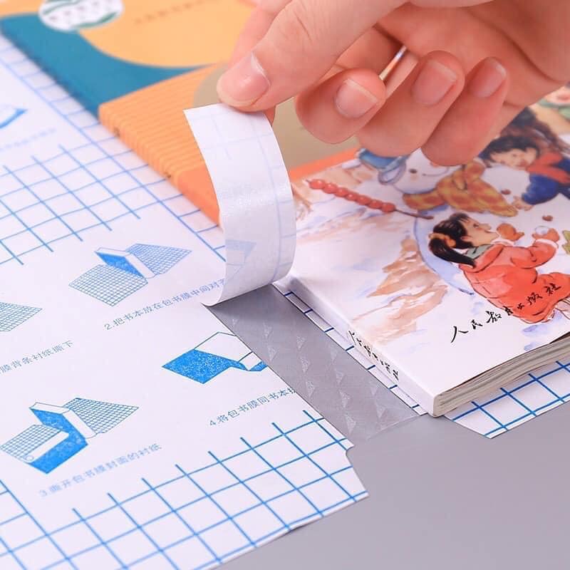 Sỉ 10 tờ bọc sách decal, bọc vở decal 3 kích thước chống rách, chống nước tặng kèm nhãn vở