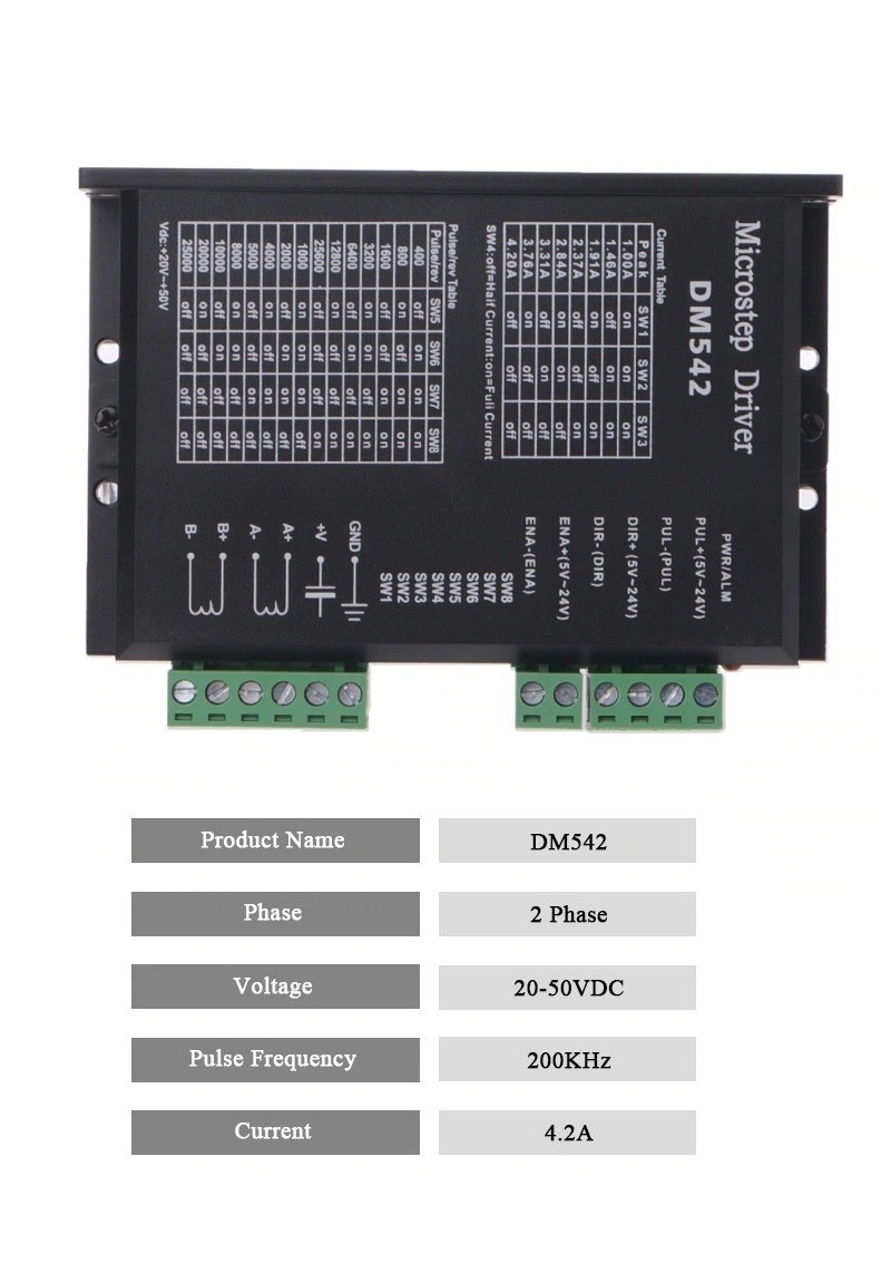 Driver Mạch Động Cơ Bước DM542