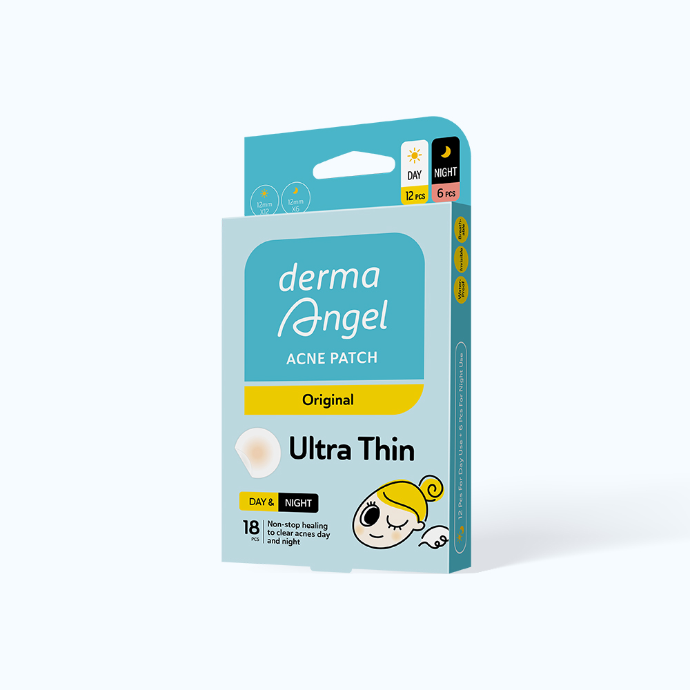 Miếng dán mụn ban ngày và đêm Derma Angel (12+6 miếng/hộp)