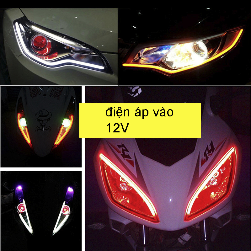 1 dây LED audi uốn dẻo 30cm viền mí xe máy ô tô đủ màu chọn - K30