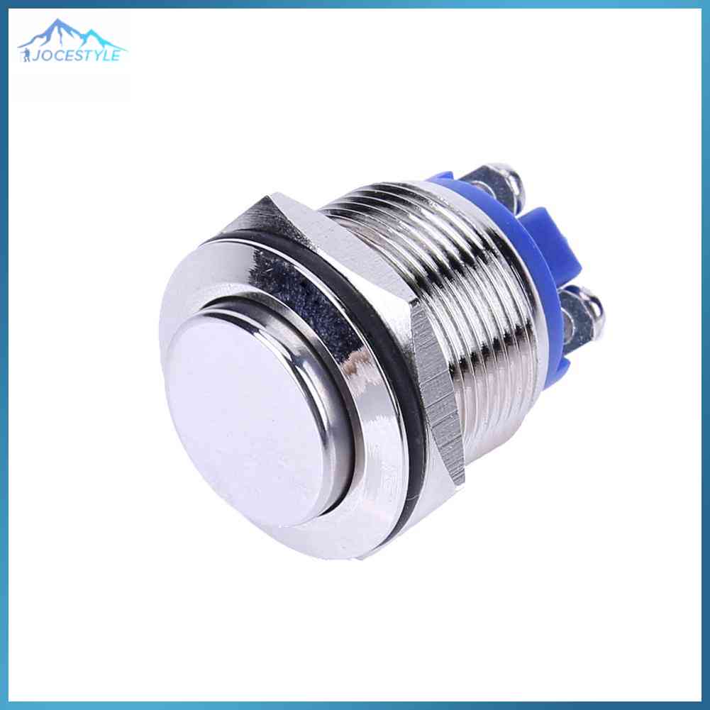 Silver 19mm 12V Waterproof Metal Car On Off Push Button Switch