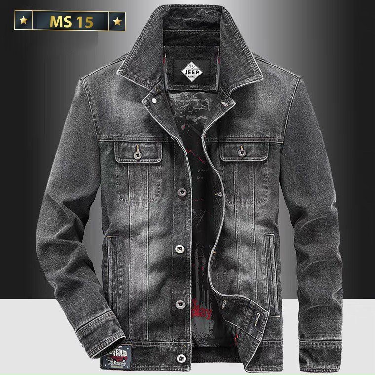 Áo khoác jean nam cao cấp thời trang Ohlala Fashion, áo khoác nam chất bò mịn sịn phong cách trẻ trung thanh lịch - AKJ15