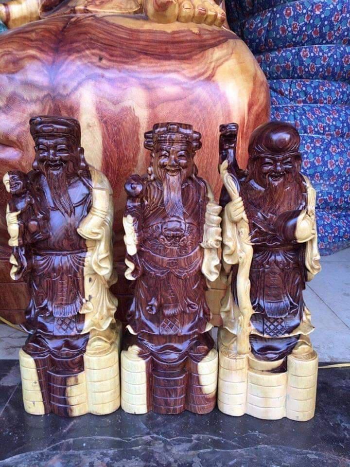 Bộ tam đa gỗ Cẩm cao 35cm