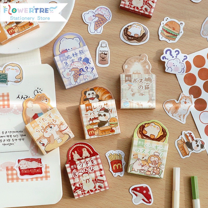 [HD33] Bộ 45 hình dán sticker dễ thương trang trí sổ tay DIY