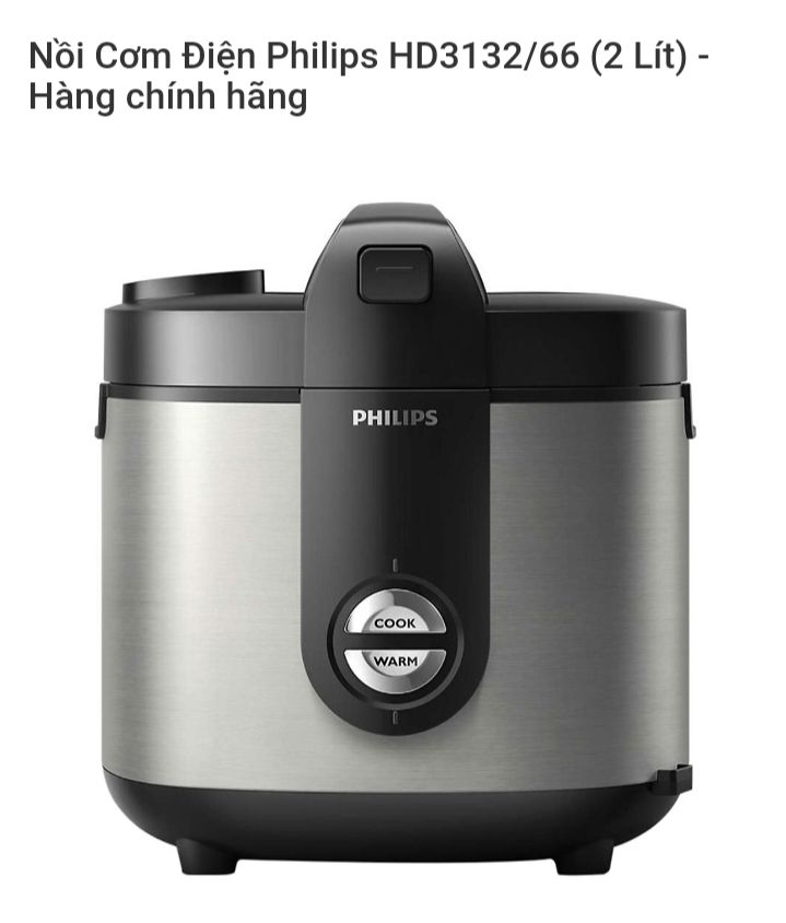 Nồi Cơm Điện Philips HD3132/66 (2 Lít) - Hàng chính hãng