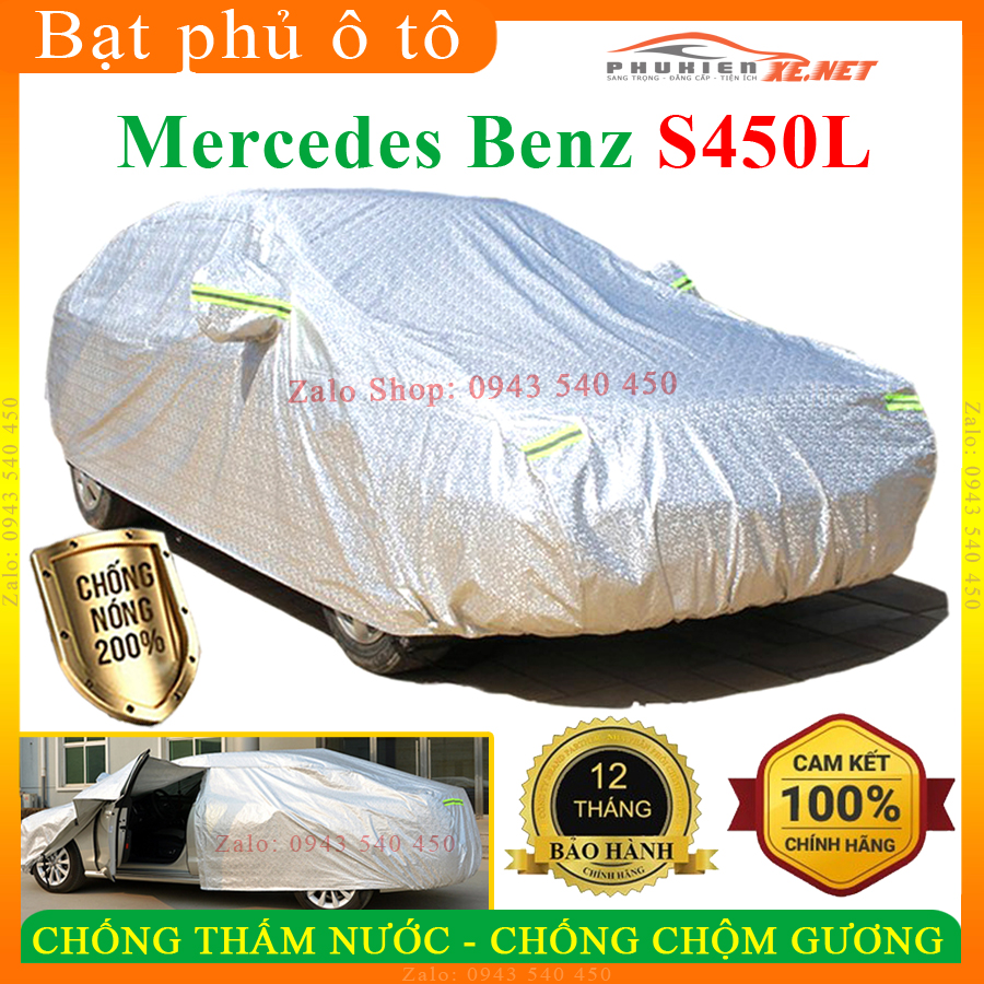 Bạt che phủ xe mercedes benz s450l, bạt phủ ô tô mercedes benz s450l, bạt phủ xe ô tô mercedes benz s450l cao cấp 3 lớp