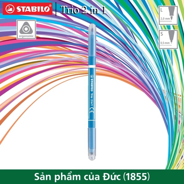 Bút lông màu 2 đầu STABILO Trio 2 in 1
