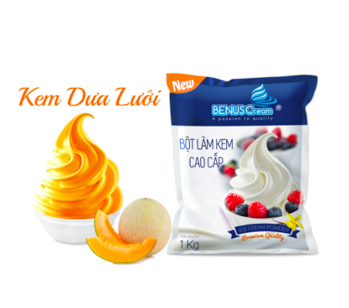 Bột làm kem tươi cao cấp Kem Dưa Lưới BENUS