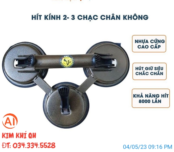 Hít Gạch / Hít Kính 3 chấu  DETO Cao cấp