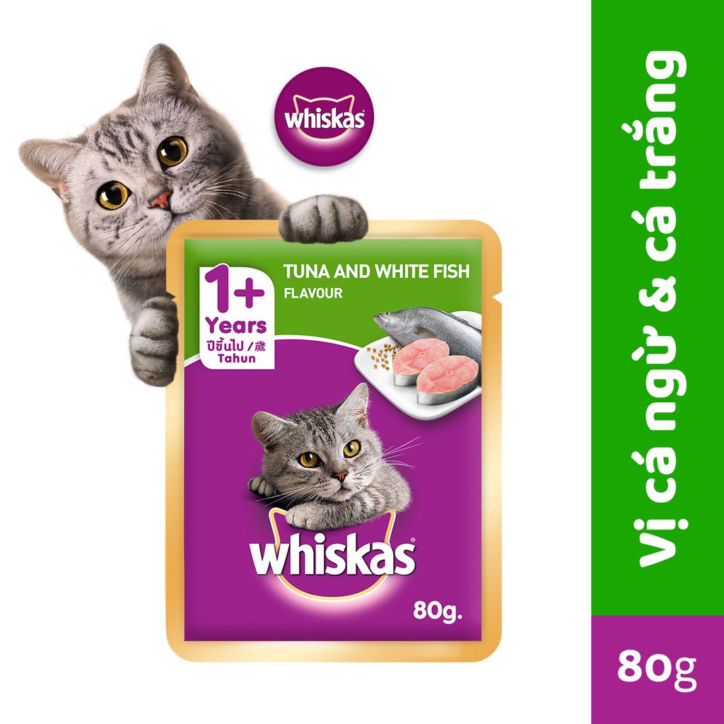 WHISKAS PATE GÓI 80g (MÈO LỚN-MÈO CON)