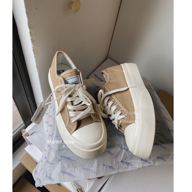 Giày Bánh Mì Beige Sneaker( Kèm Video Ảnh Thật)