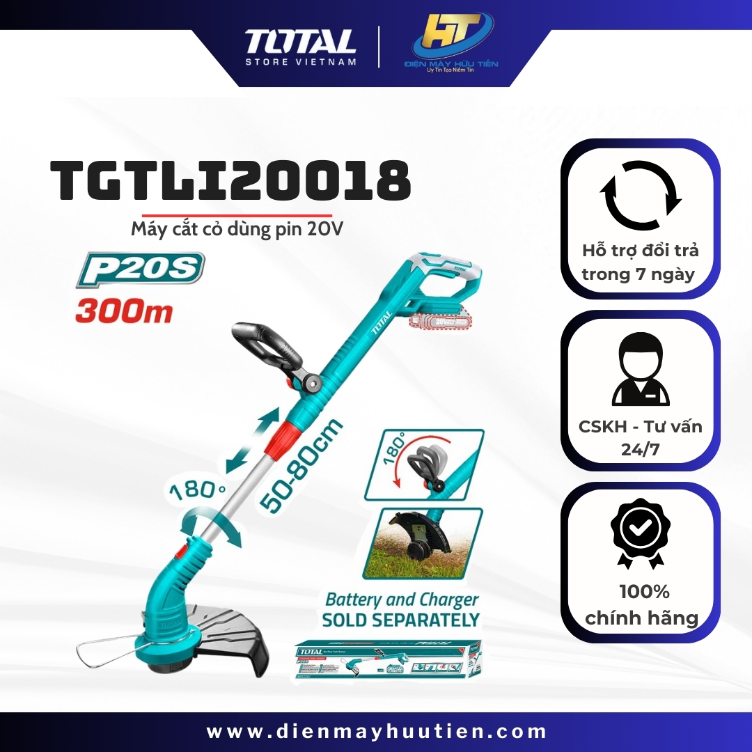 Máy cắt cỏ dùng pin 20V total TGTLI20018 (không kèm pin sạc)