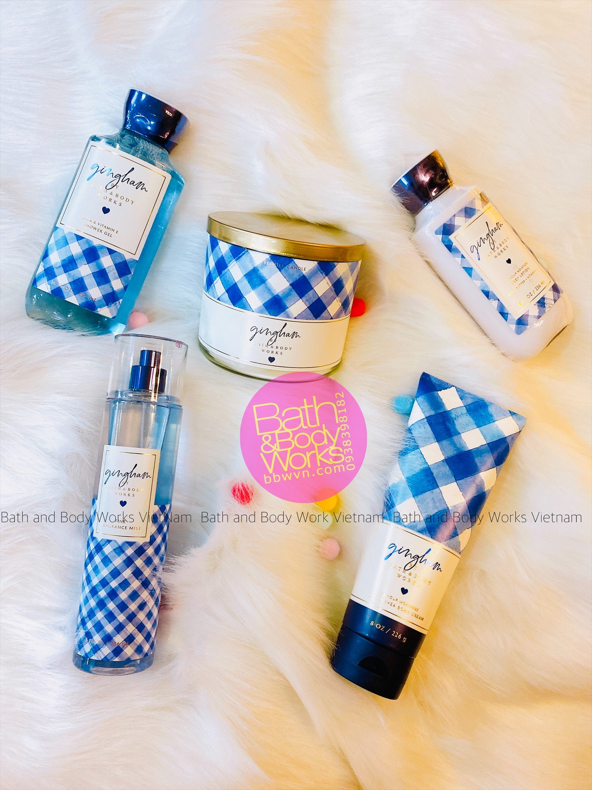 Nến thơm Bath and Body Works Gingham 3 bấc
