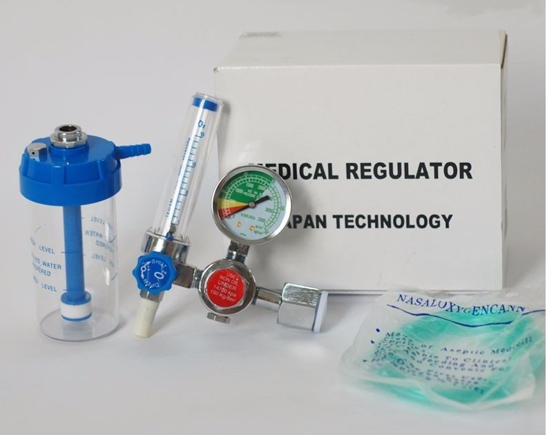 Đồng Hồ Oxy Dùng Cho Bình Oxy Regulator Tặng Kèm Dây Thở