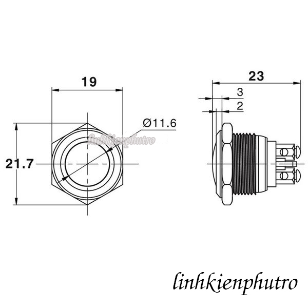 [HCM]Nút Nhấn Reset Chống Nước 16mm