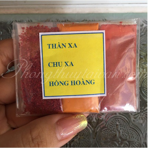 Combo Bột Thần Sa - Chu Xa - Hồng Hoàng 40gr (10gr chu sa + 10gr thần sa + 20g hùng hoàng)