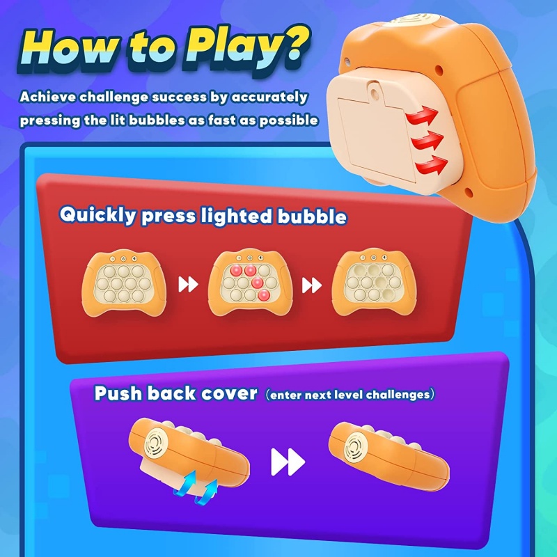 electronic Pop It Game Console Quick Push Game Machine Stress Relief Toys Children Pinch Music Push Bubble  Fidget Toys