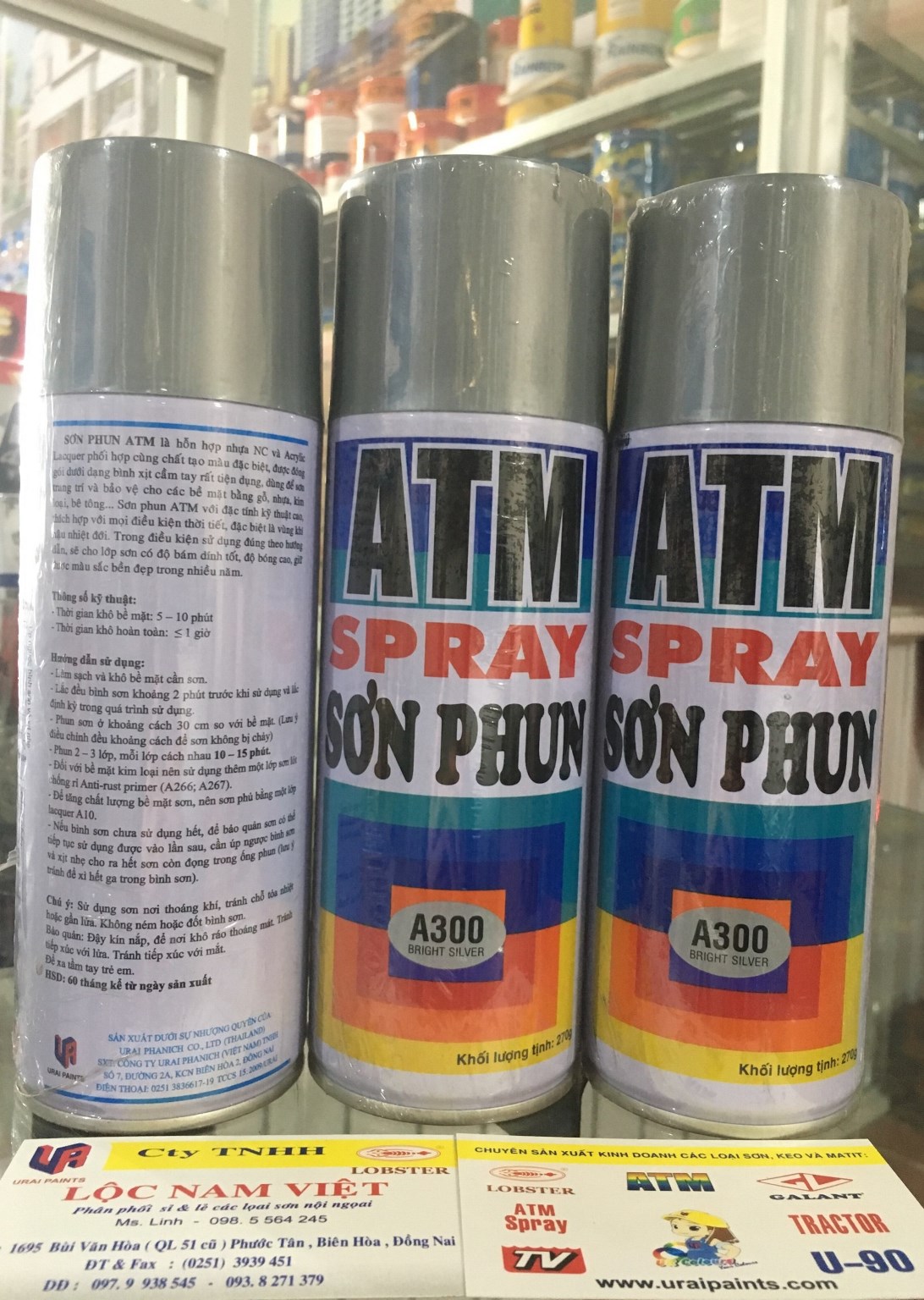 Sơn phun, sơn xịt màu bạc ATM A300
