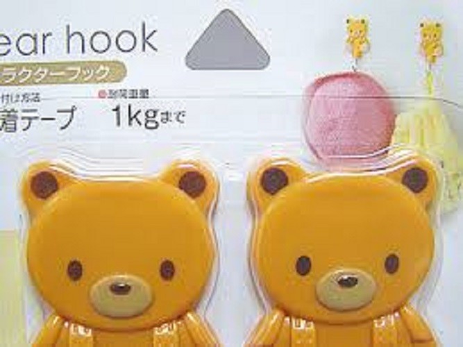 Set 2 móc dán hình gấu BEAR HOOK hàng nội địa Nhật Bản