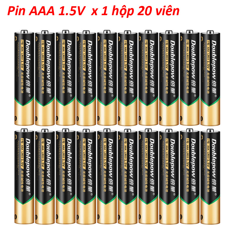 [Màu Đen] 20 Viên Pin AAA 3A Doublepow Pin Alkaline Battery Pin 1.5V Cam Kết Dung Lượng Thật (Không Sạc Lại)