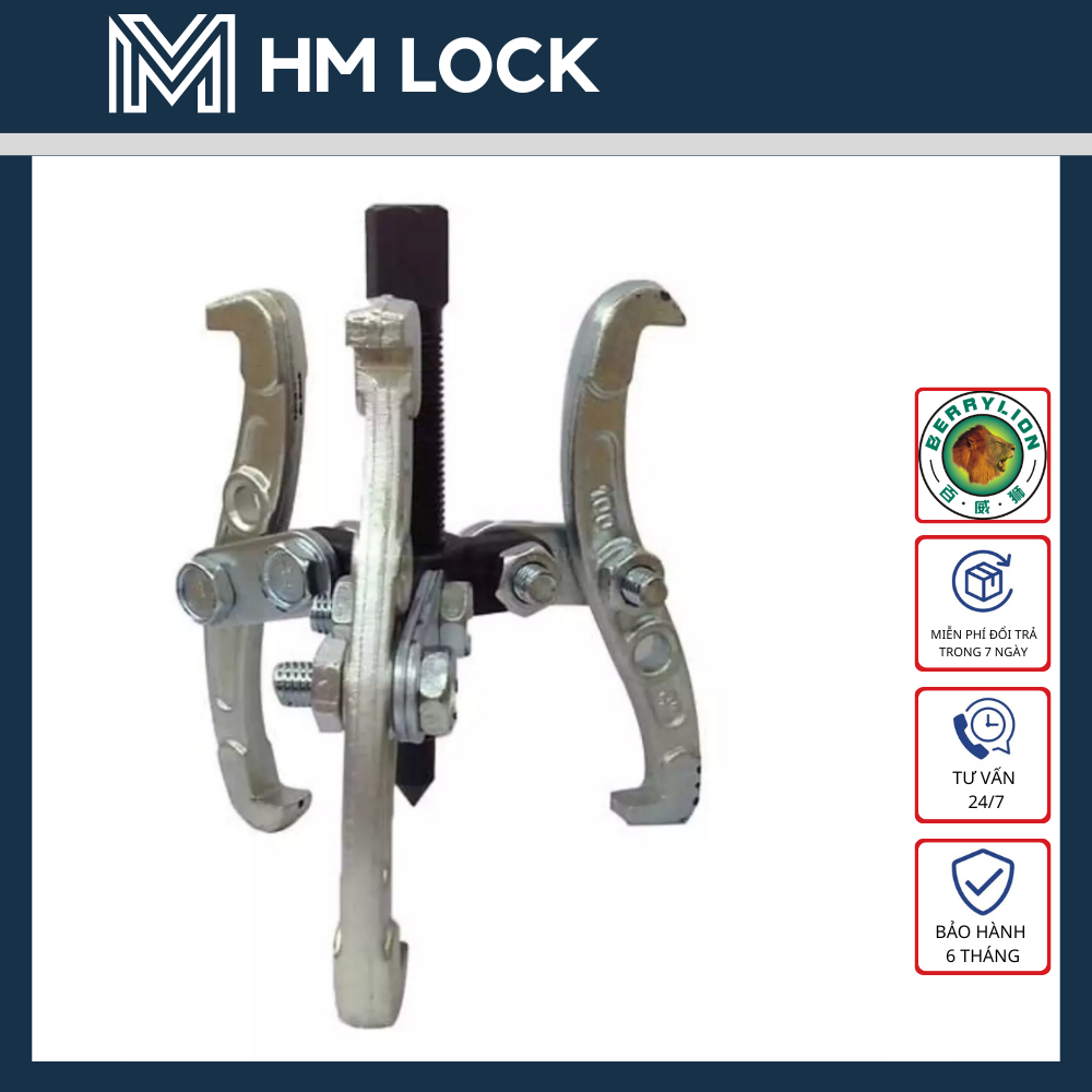 CẢO 3 CHẤU BERRYLION 3", 4", 6", 8", 10", 12" INCH - THÉP CR-V SIÊU CỨNG, KHÔNG GỈ CAO CẤP - HM LOCK