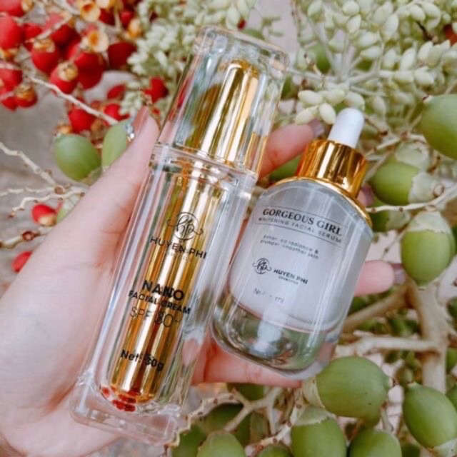 combo serum sâm tố nữ + kem face nano huyền phi