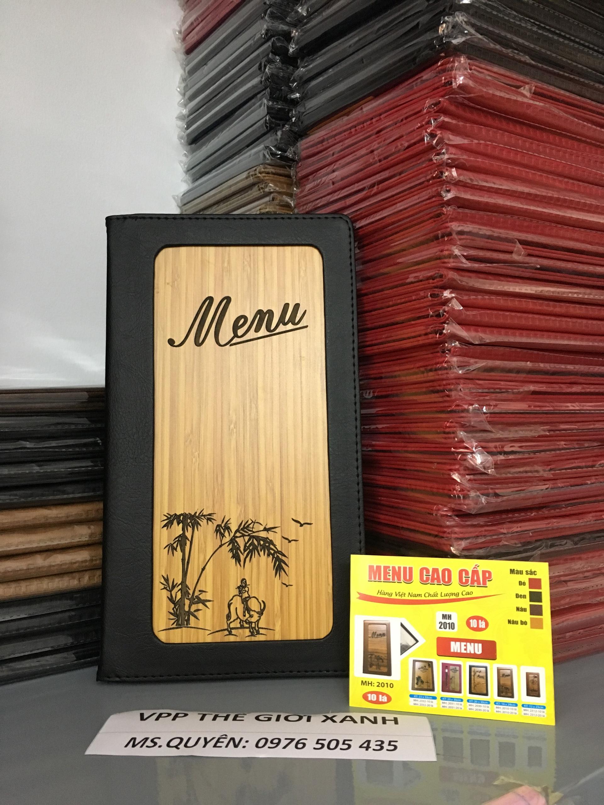 Bìa Menu gỗ 10 lá 2010 (16*28.5CM)