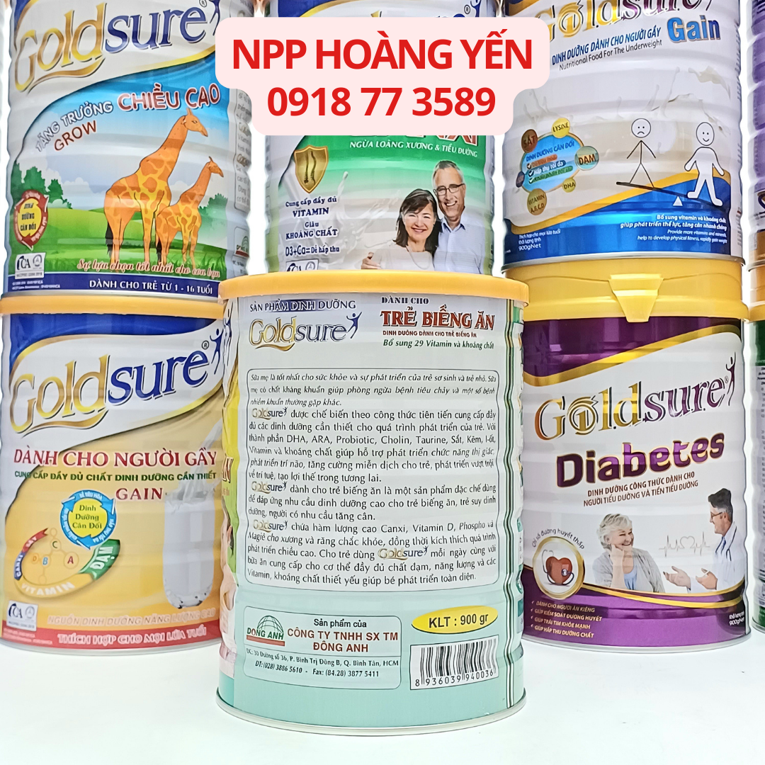 Sữa tăng cân GOLDSURE PEDIA NL cho trẻ biếng ăn 900g (có video)