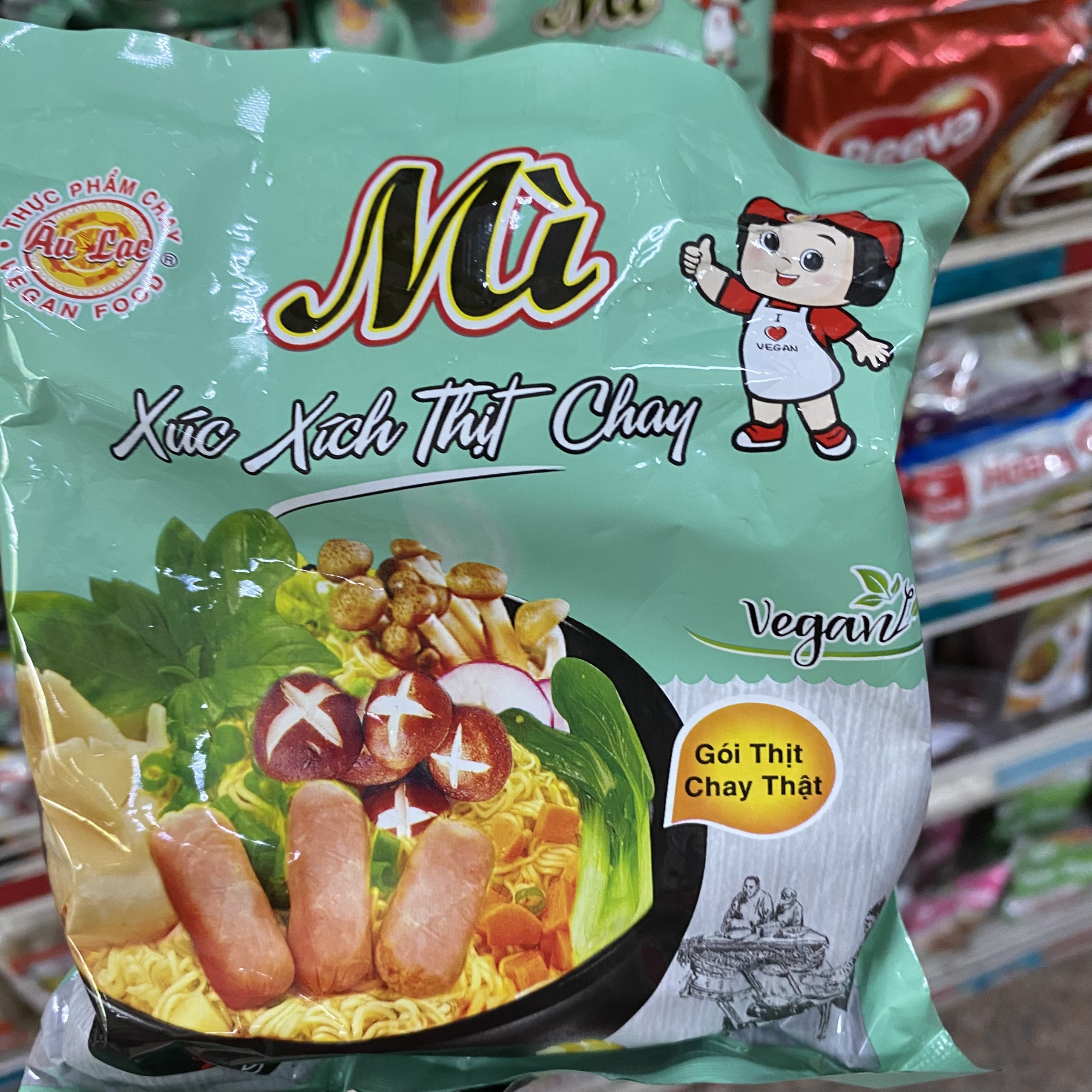 Mì Xúc Xích Thịt chay Âu Lạc 83g