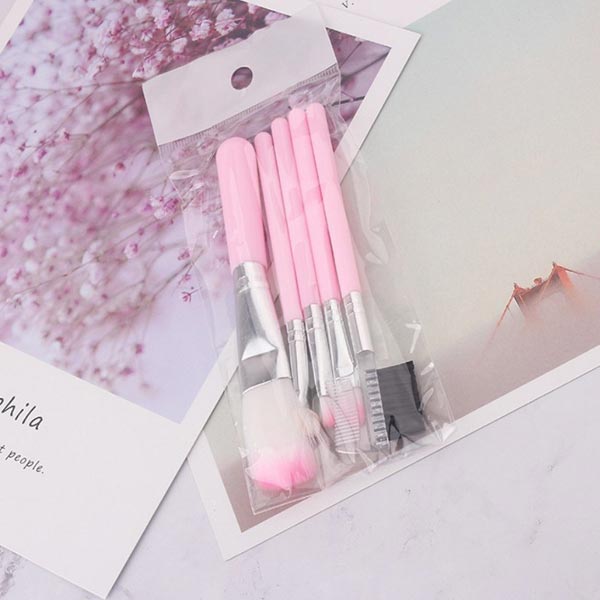 Bộ cọ trang điểm 5 món mini hồng xinh