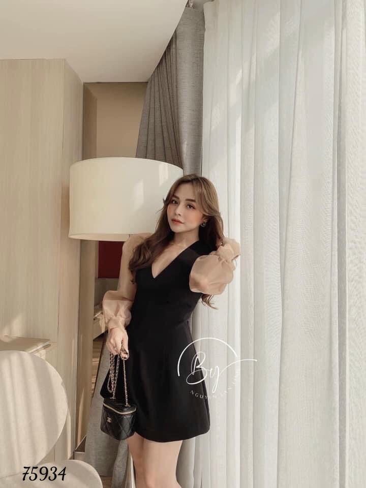 [HCM]ĐẦM XÒE DỰ TIỆC CỔ TIM DÀI TAY DỄ THƯƠNG