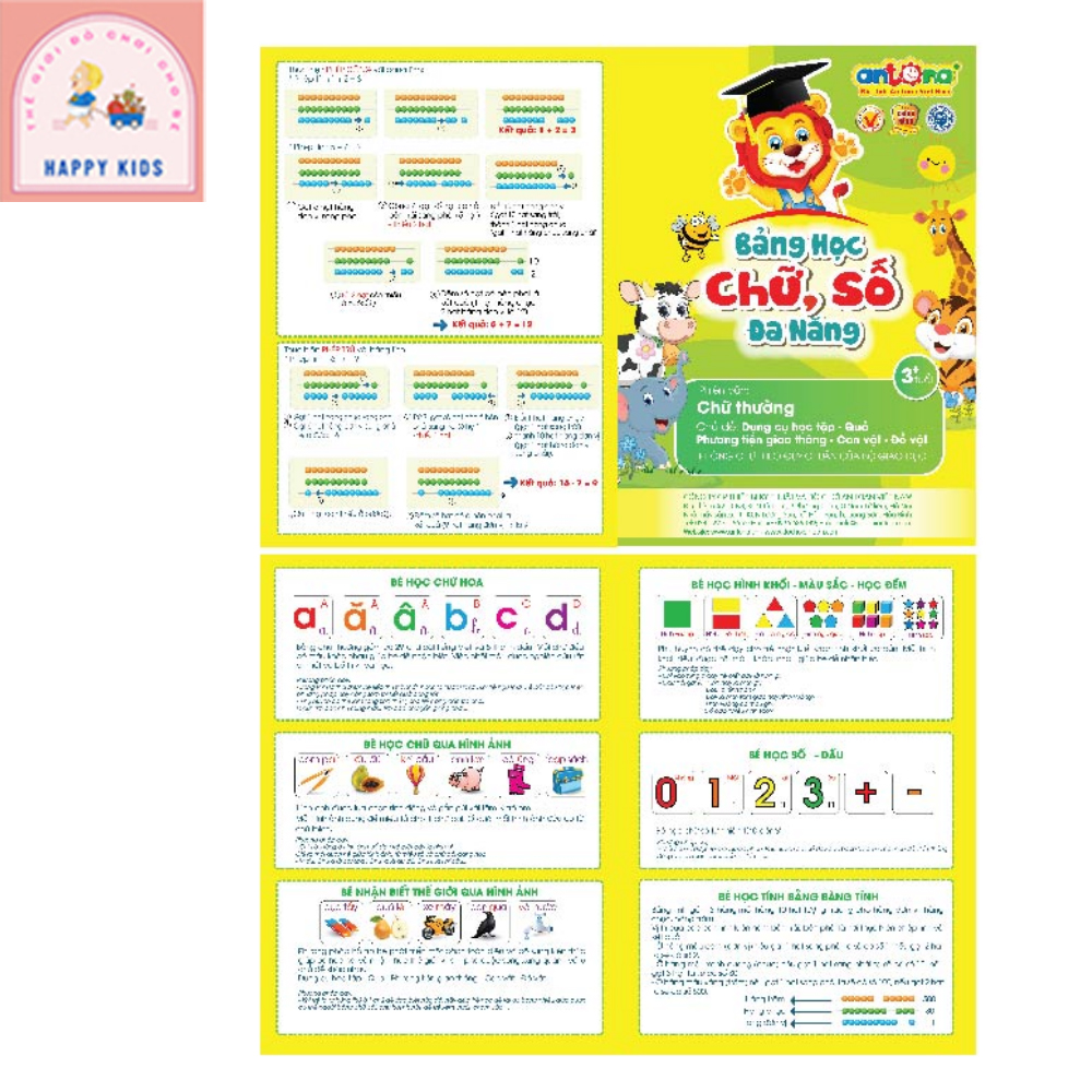 Bảng Chữ Số 5 in1 Antona [Hàng Việt Nam chất lượng cao]