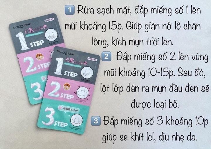 [HCM]Mặt nạ gel lột mụn mũi 3 bước