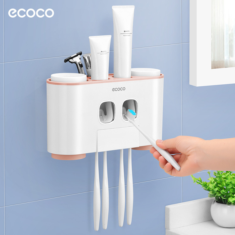 Bộ nhả kem đánh răng cao cấp ECOCO + tặng kèm 04 cốc (03 màu lựa chọn)