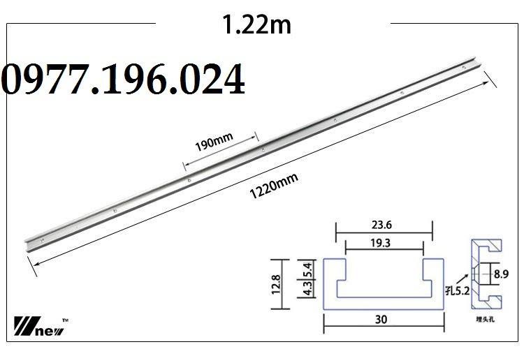 Thanh ray trượt 122cm dùng cho máy cưa bàn và máy phay
