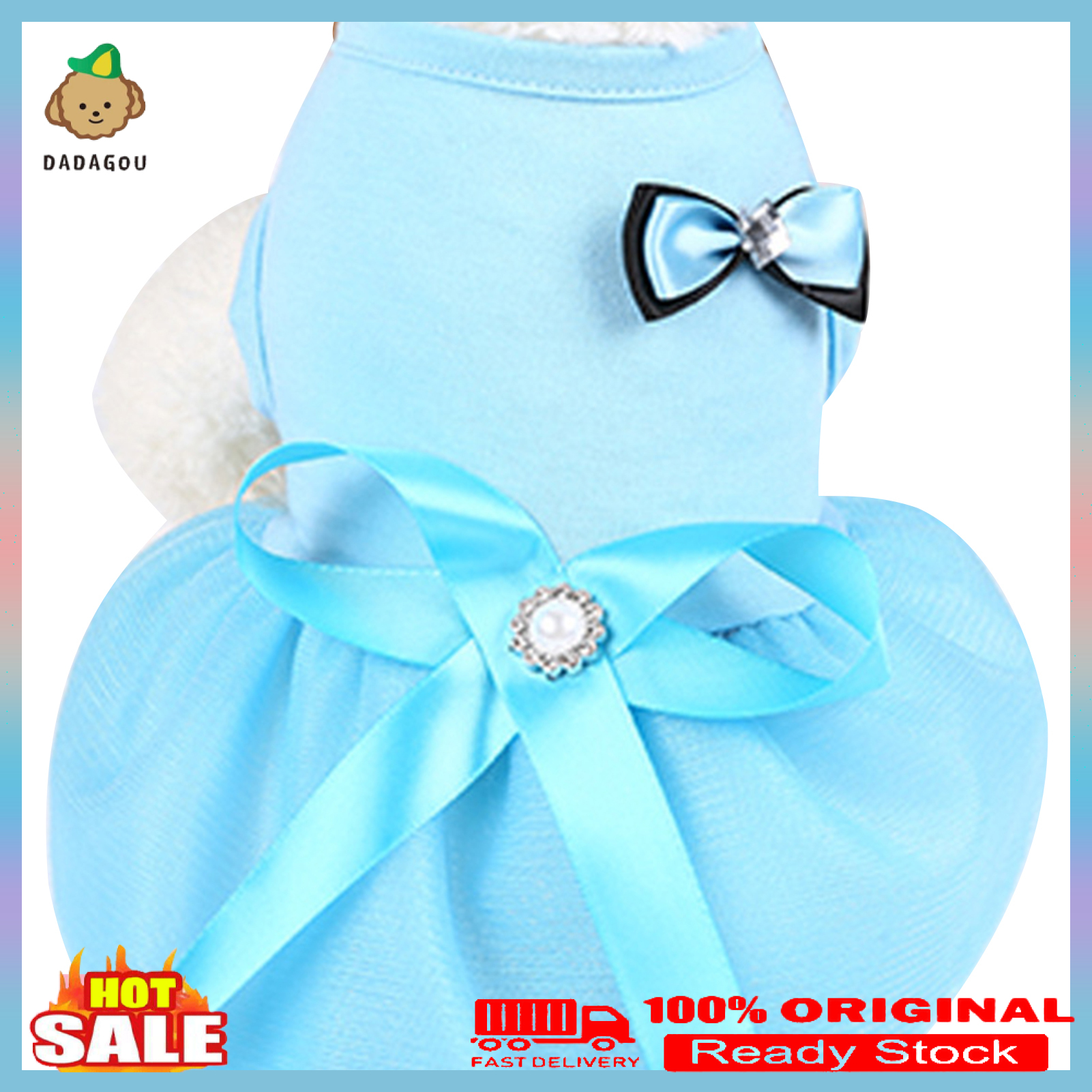 Summer Bowknot Design Party Wedding Dog Puppy Princess Dress Pet Skirt Costume