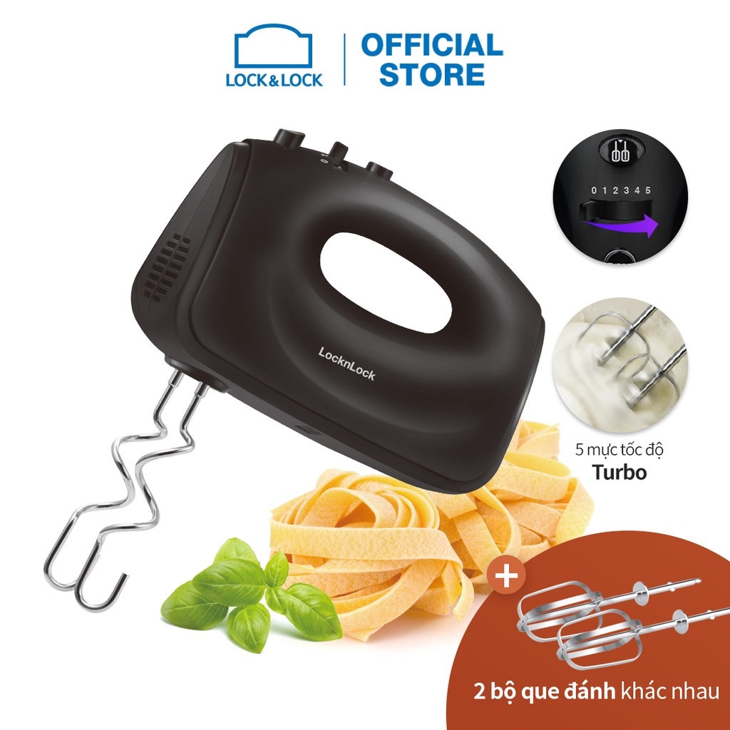 Máy đánh trứng Lock Lock Hand Mixer - màu xám đậm EJM501DGRY