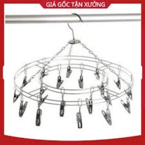 KẸP TRÒN PHƠI ĐỒ INOX KHÔNG GỈ 20 MÓC