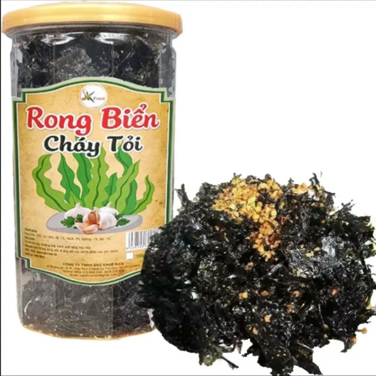 [COMBO 2 HỦ]RONG BIỂN CHÁY TỎI-200g