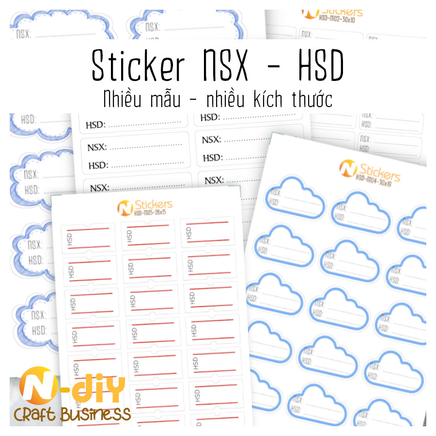 [N-diy] Nhãn tem sticker NSX HSD hạn sử dụng
