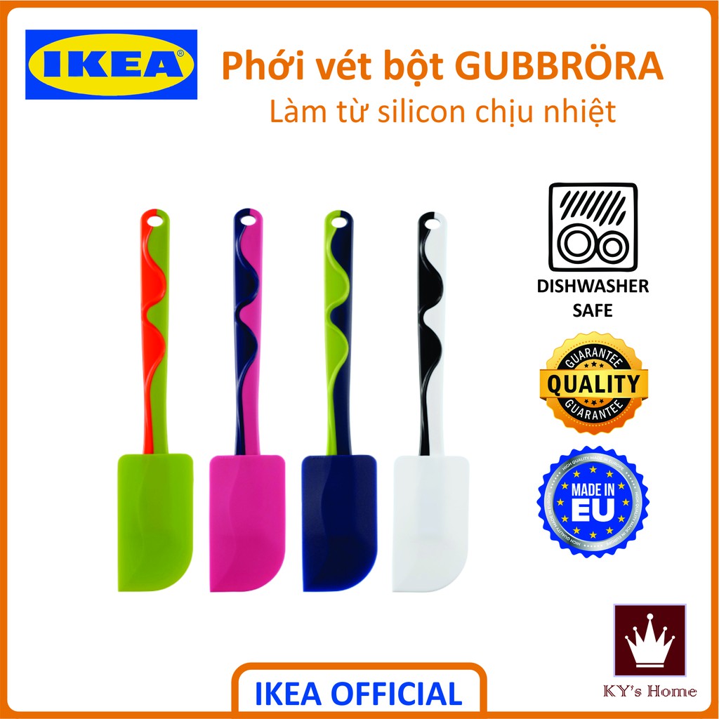 Phới vét bột Ikea GUBBRÖRA xanh lá cây / hồng đỏ / xanh lá cây, xanh lam / trắng