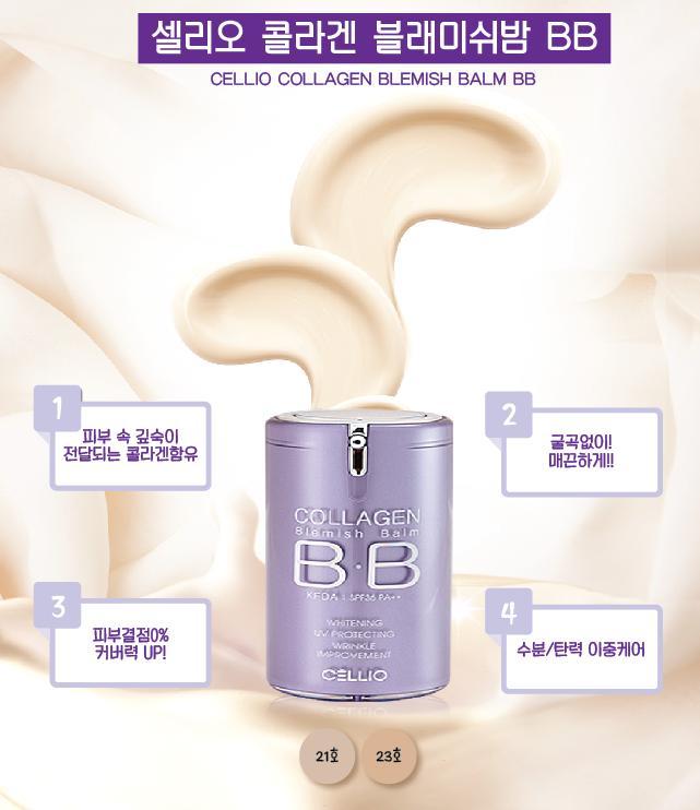 Kem nền trang điểm BB Collagen Cellio Hàn quốc