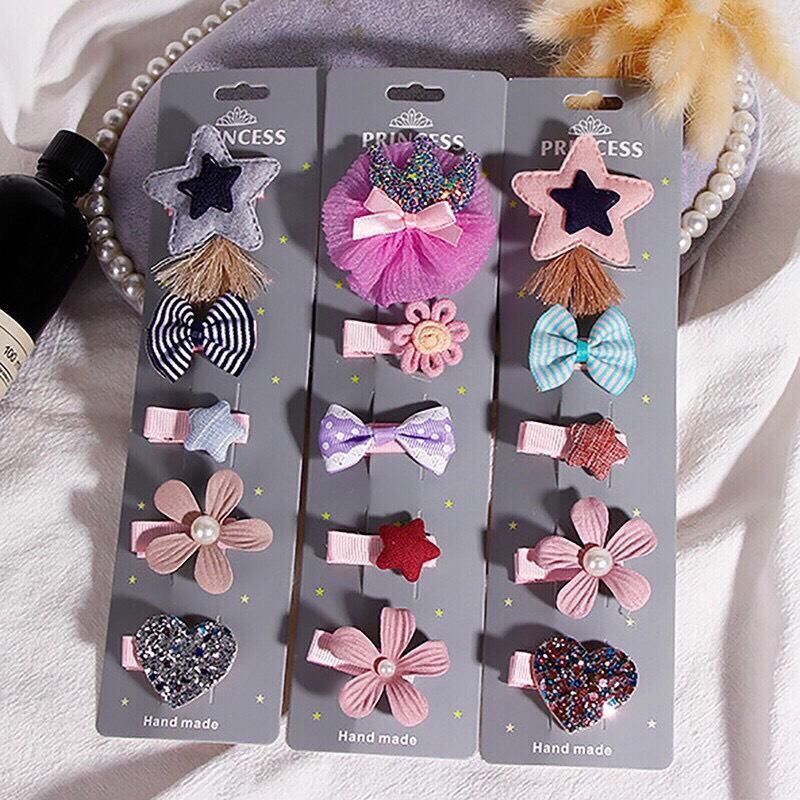 Set 5 kẹp tóc siêu dễ thương cho bé gái