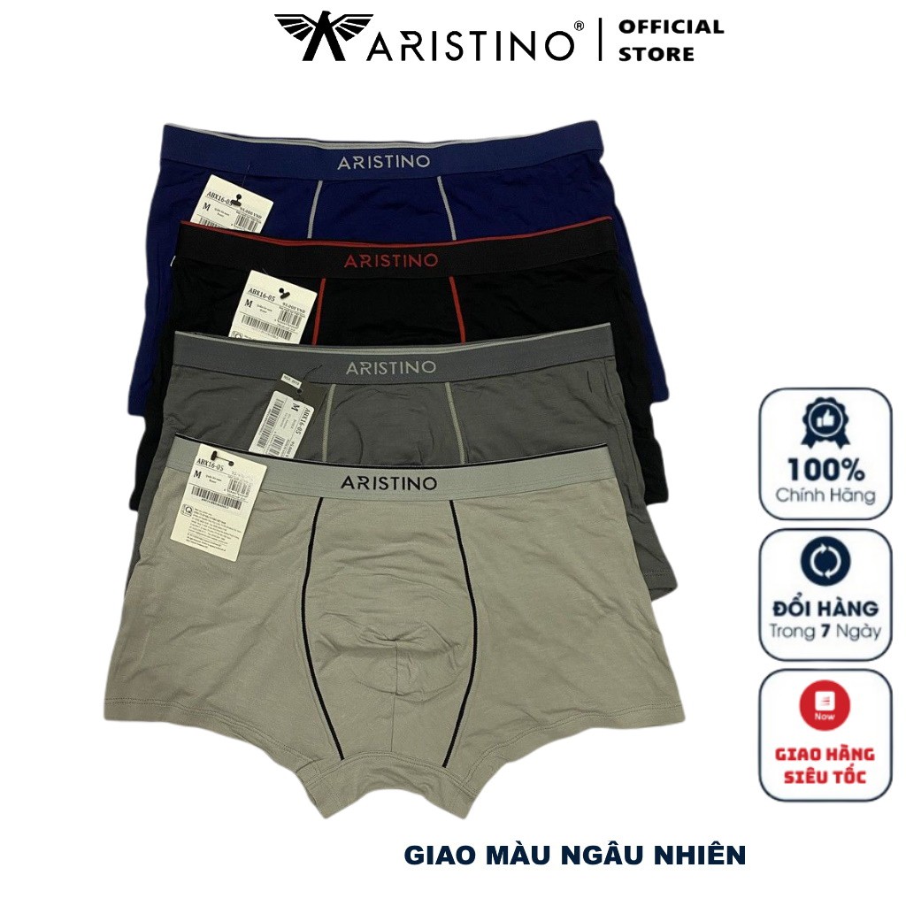 Quần lót nam boxer sịp nam aristino abx16-05 quần xì đùi chất liệu sợi tre mềm mại thoáng mát dễ chịu co giãn thoải mái
