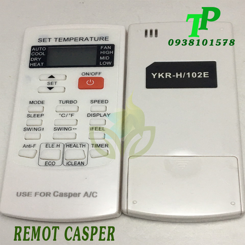 Điều Khiển, Remote Máy Lạnh Điều Hòa Casper (Tặng Kèm Pin)